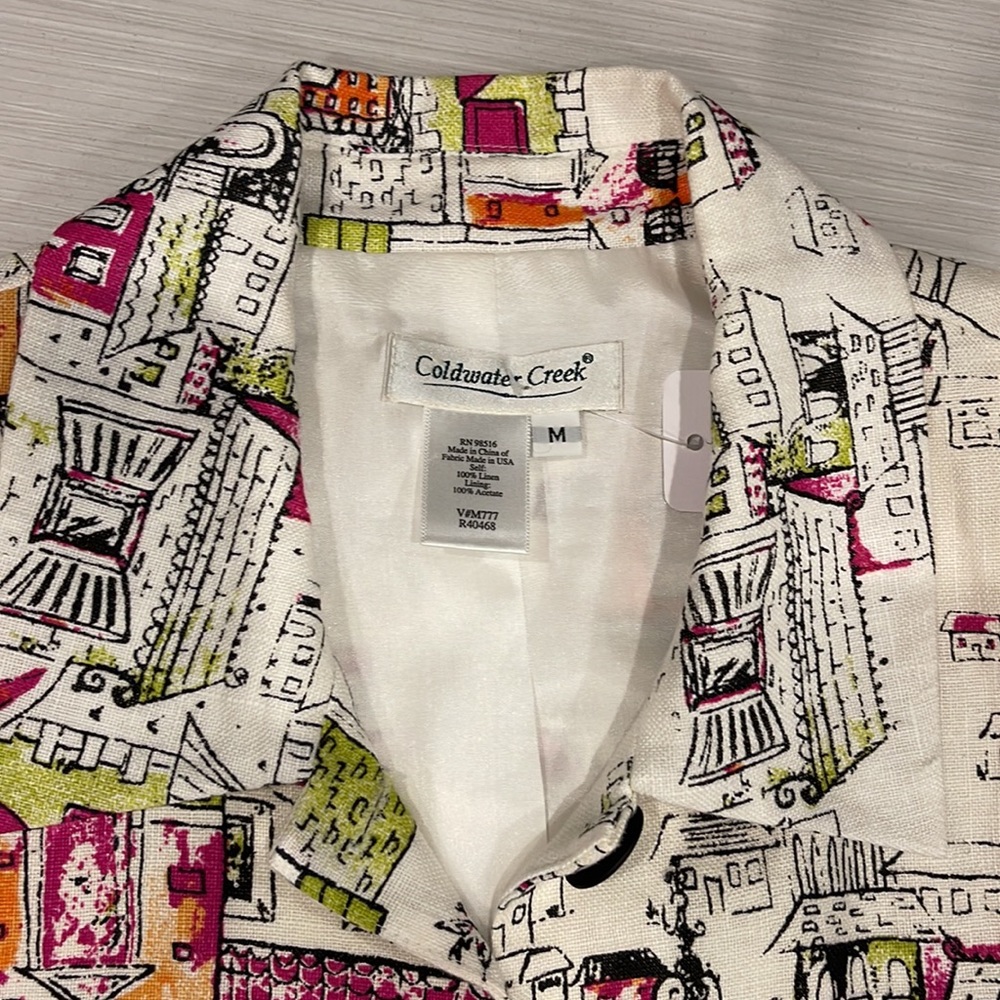 Coldwater Creek NWOT Jacket 100% Linen lined - Picture 2 of 3